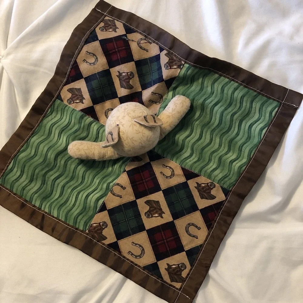 Lovey Security blanket cowboy bear  Western Horses